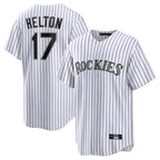 Silnrao  C.Rockies #17 Todd Helton Player White Game Home Stitched Jerseys