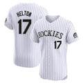 Silnrao  C.Rockies #17 Todd Helton Player White Limited Elite Home Stitched Jerseys