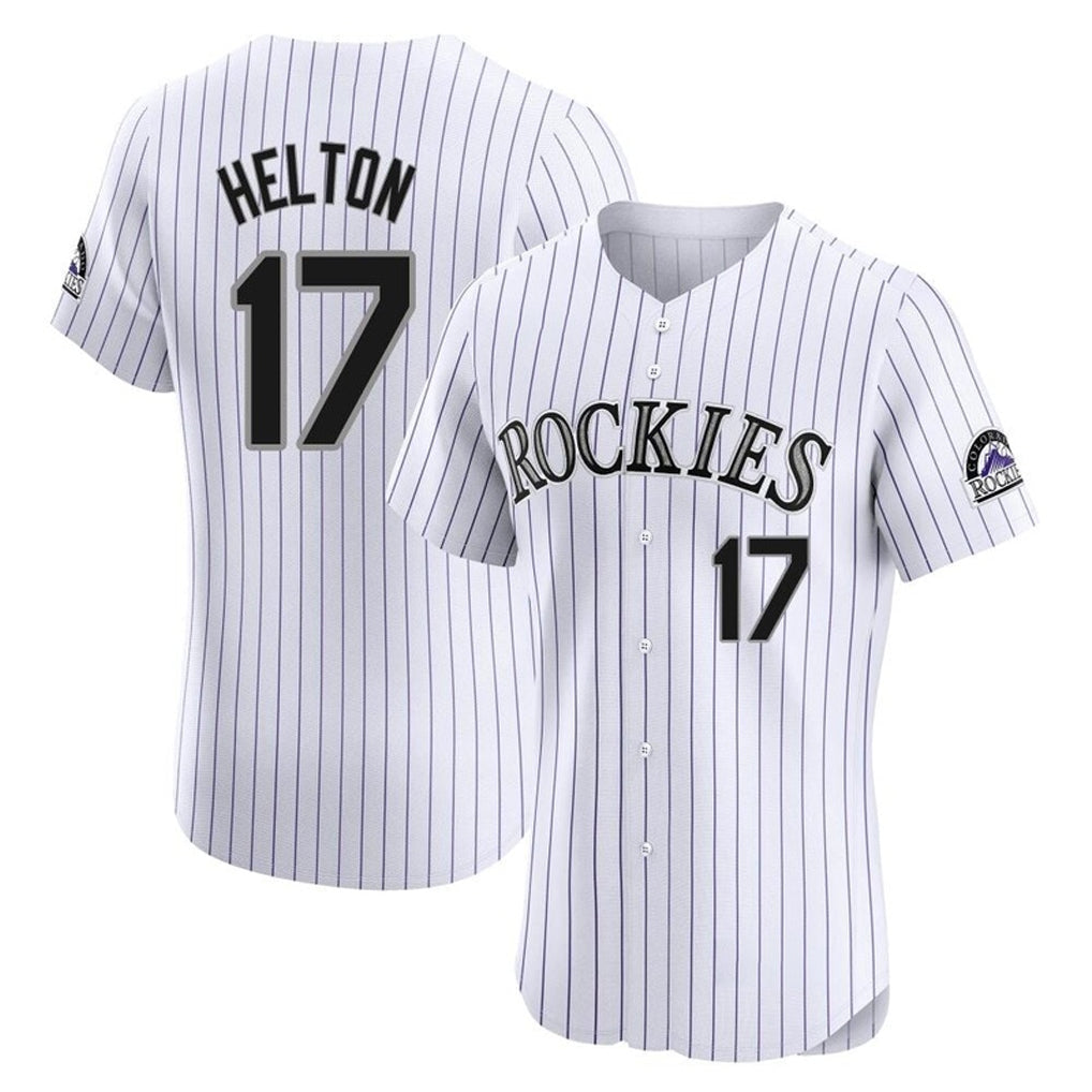 Silnrao  C.Rockies #17 Todd Helton Player White Limited Elite Home Stitched Jerseys