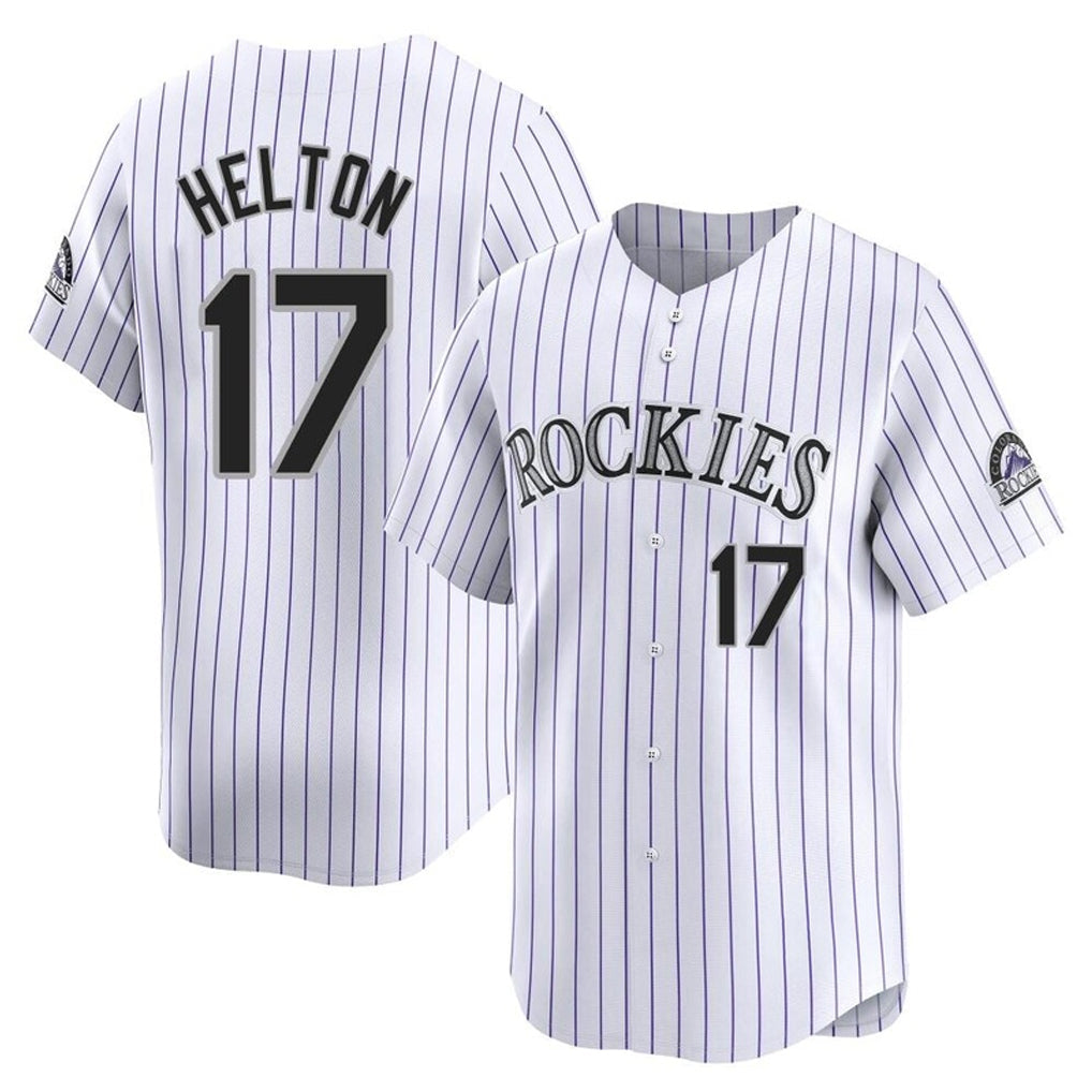 Silnrao  C.Rockies #17 Todd Helton Player White Limited Home Stitched Jerseys