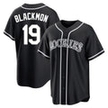 Silnrao  C.Rockies #19 Charlie Blackmon Player Black Fashion Out Home Game Stitched Jerseys