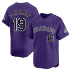 Silnrao  C.Rockies #19 Charlie Blackmon Player Purple Limited Home Stitched Jerseys
