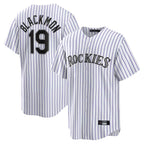 Silnrao  C.Rockies #19 Charlie Blackmon Player White Game Home Stitched Jerseys