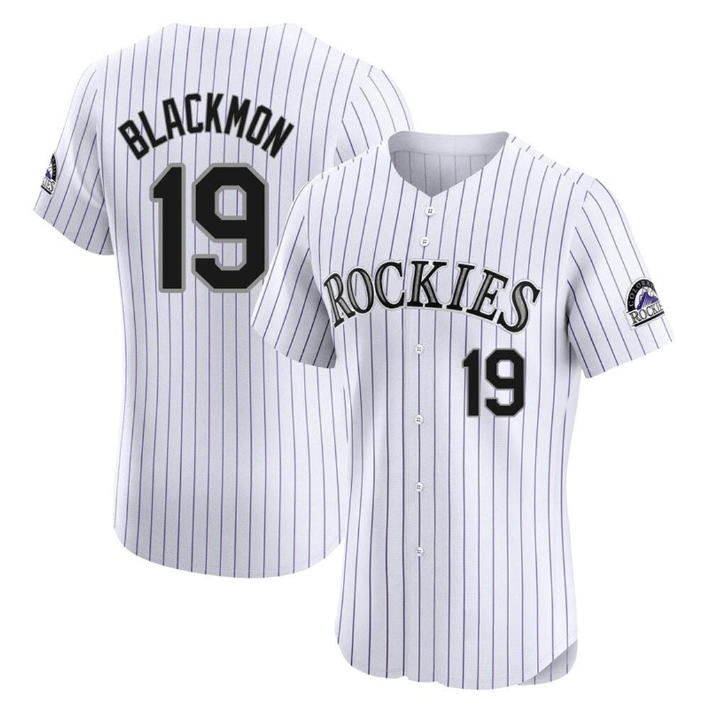 Silnrao  C.Rockies #19 Charlie Blackmon Player White Limited Elite Home Stitched Jerseys