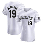 Silnrao  C.Rockies #19 Charlie Blackmon Player White Limited Elite Home Stitched Jerseys