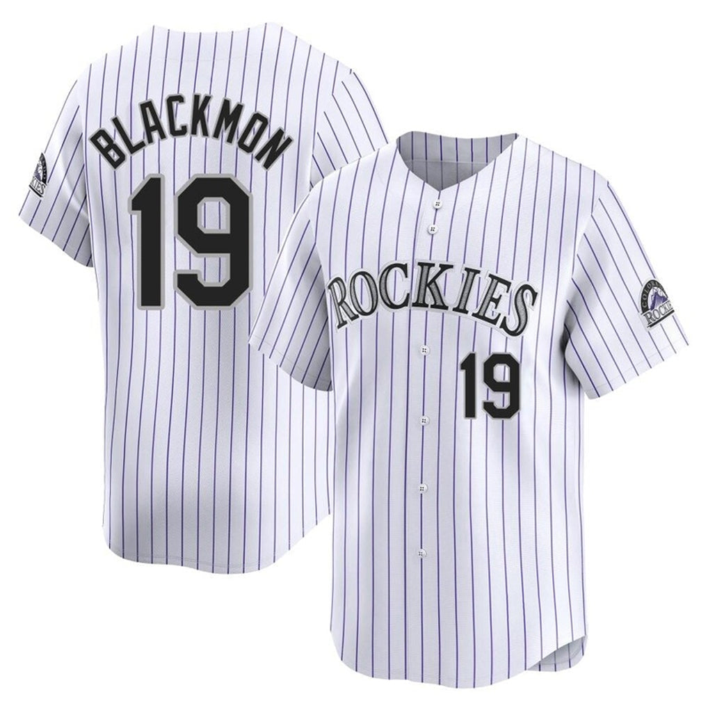 Silnrao  C.Rockies #19 Charlie Blackmon Player White Limited Elite Home Stitched Jerseys