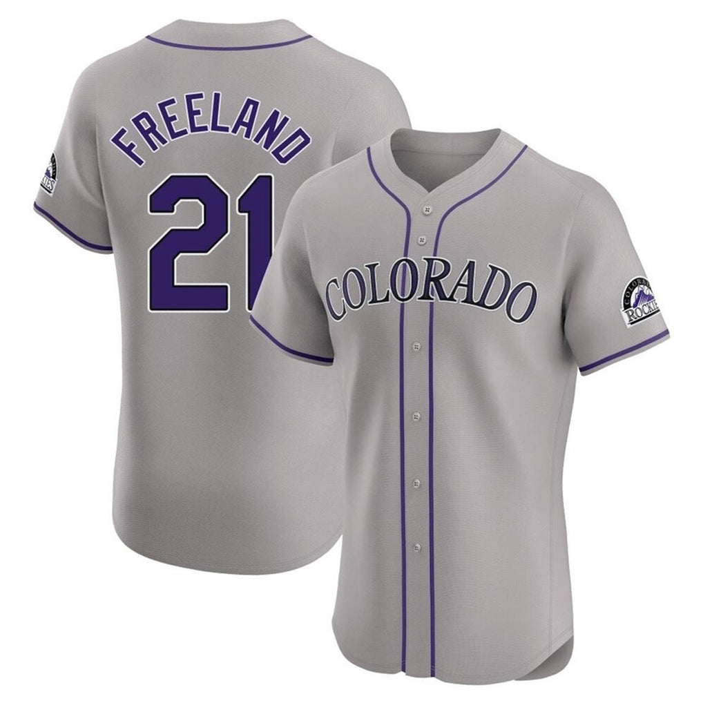 Silnrao  C.Rockies #21 Kyle Freeland Player Gray Limited Elite Home Stitched Jerseys