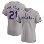 Silnrao  C.Rockies #21 Kyle Freeland Player Gray Limited Elite Home Stitched Jerseys