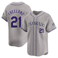 Silnrao  C.Rockies #21 Kyle Freeland Player Gray Limited Home Stitched Jerseys