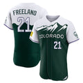 Silnrao  C.Rockies #21 Kyle Freeland Player Green City Connect Limited Elite Home Stitched Jerseys