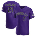 Silnrao  C.Rockies #21 Kyle Freeland Player Purple Limited Elite Home Stitched Jerseys