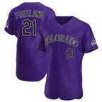 Silnrao  C.Rockies #21 Kyle Freeland Player Purple Limited Elite Home Stitched Jerseys