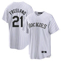 Silnrao  C.Rockies #21 Kyle Freeland Player White Game Home Stitched Jerseys