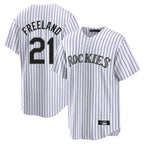Silnrao  C.Rockies #21 Kyle Freeland Player White Game Home Stitched Jerseys