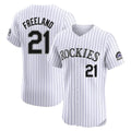 Silnrao  C.Rockies #21 Kyle Freeland Player White Limited Elite Home Stitched Jerseys