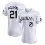 Silnrao  C.Rockies #21 Kyle Freeland Player White Limited Elite Home Stitched Jerseys
