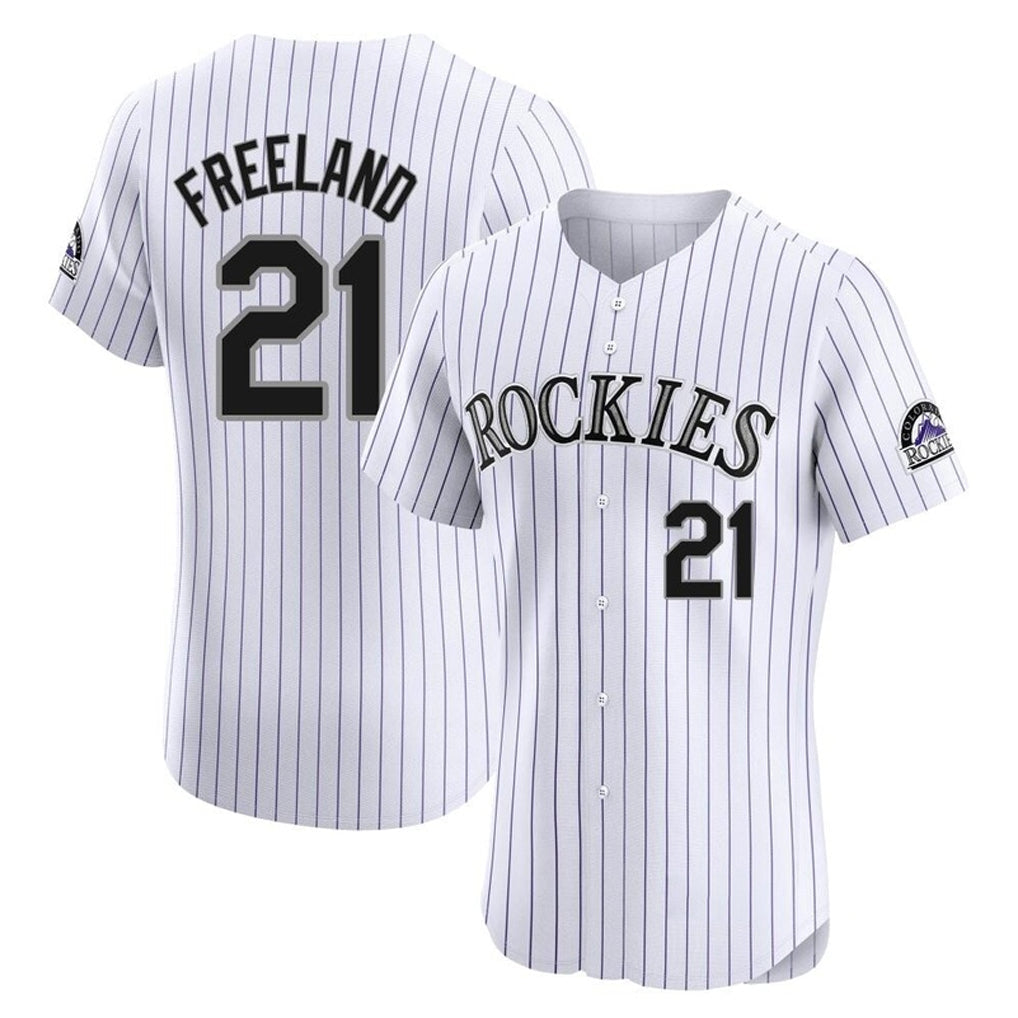Silnrao  C.Rockies #21 Kyle Freeland Player White Limited Elite Home Stitched Jerseys