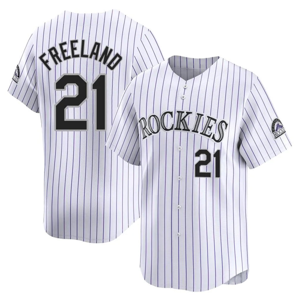 Silnrao  C.Rockies #21 Kyle Freeland Player White Limited Home Stitched Jerseys