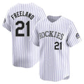 Silnrao  C.Rockies #21 Kyle Freeland Player White Limited Home Stitched Jerseys