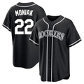 Silnrao  C.Rockies #22 Mickey Moniak Player Black Fashion Out Home Game Stitched Jerseys
