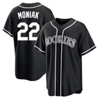 Silnrao  C.Rockies #22 Mickey Moniak Player Black Fashion Out Home Game Stitched Jerseys