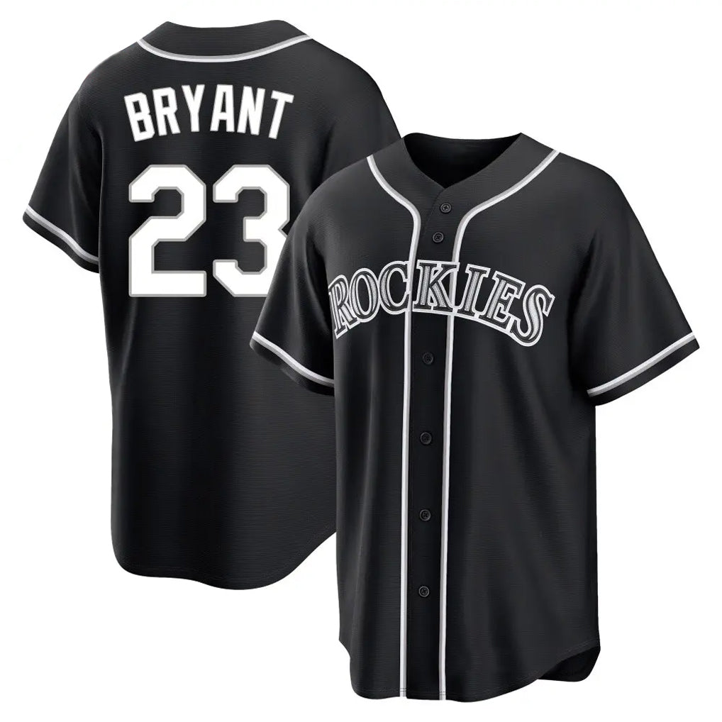 Silnrao  C.Rockies #23 Kris Bryant Player Black Fashion Out Home Game Stitched Jerseys