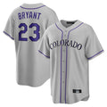 Silnrao  C.Rockies #23 Kris Bryant Player Gray Game Home Stitched Jerseys