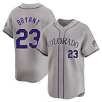 Silnrao  C.Rockies #23 Kris Bryant Player Gray Limited Home Stitched Jerseys