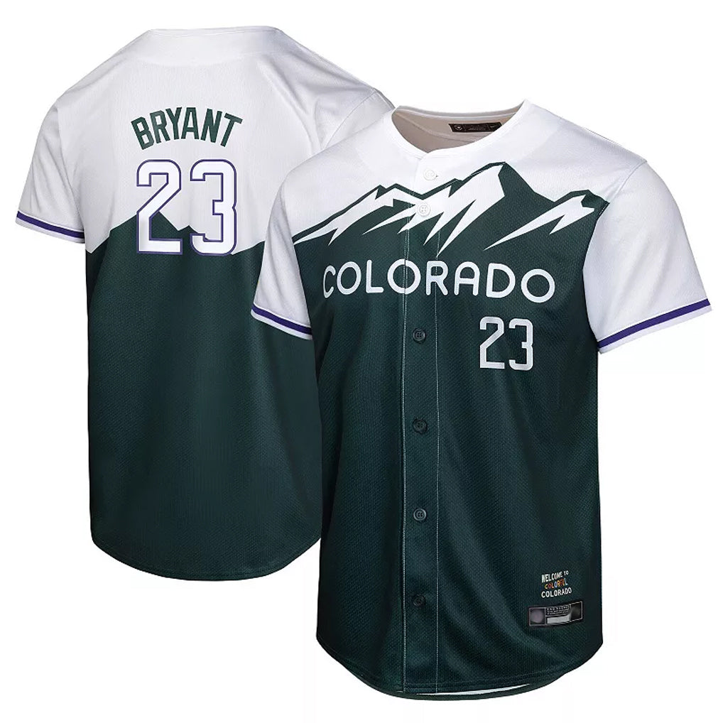Silnrao  C.Rockies #23 Kris Bryant Player Green City Connect Limited Home Game Stitched Jerseys