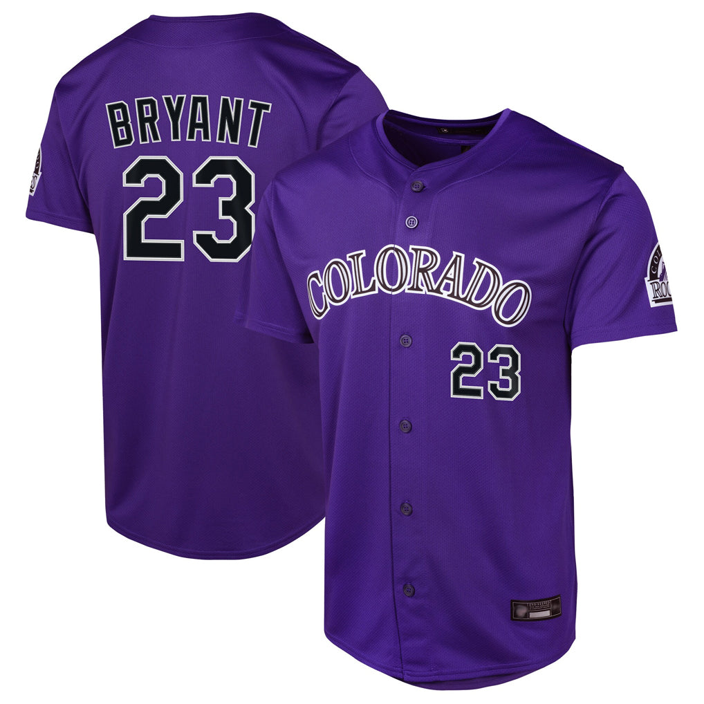 Silnrao  C.Rockies #23 Kris Bryant Player Purple Limited Home Game Stitched Jerseys