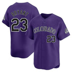 Silnrao  C.Rockies #23 Kris Bryant Player Purple Limited Home Stitched Jerseys