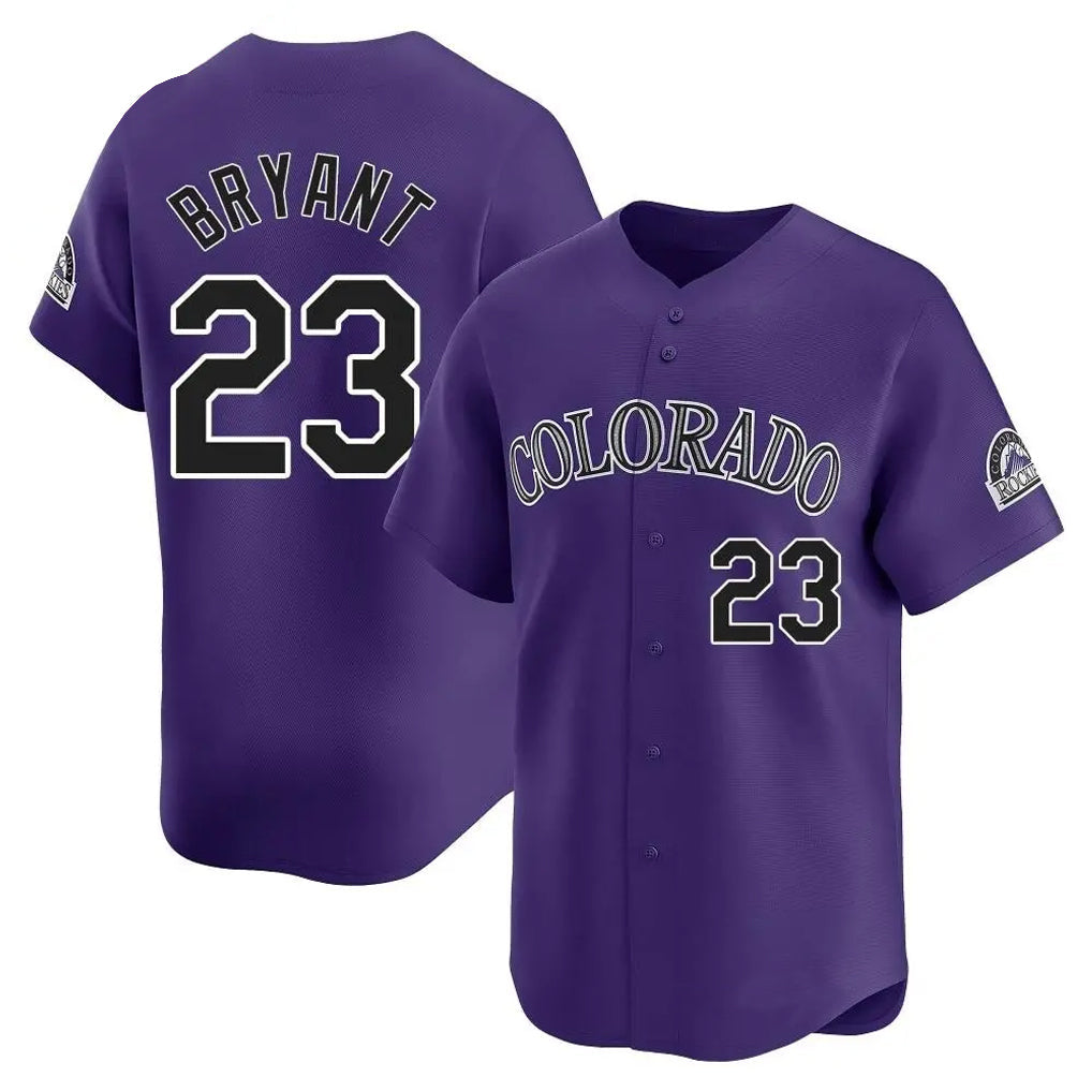 Silnrao  C.Rockies #23 Kris Bryant Player Purple Limited Home Stitched Jerseys