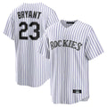 Silnrao  C.Rockies #23 Kris Bryant Player White Game Home Stitched Jerseys