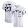 Silnrao  C.Rockies #23 Kris Bryant Player White Limited Elite Home Stitched Jerseys