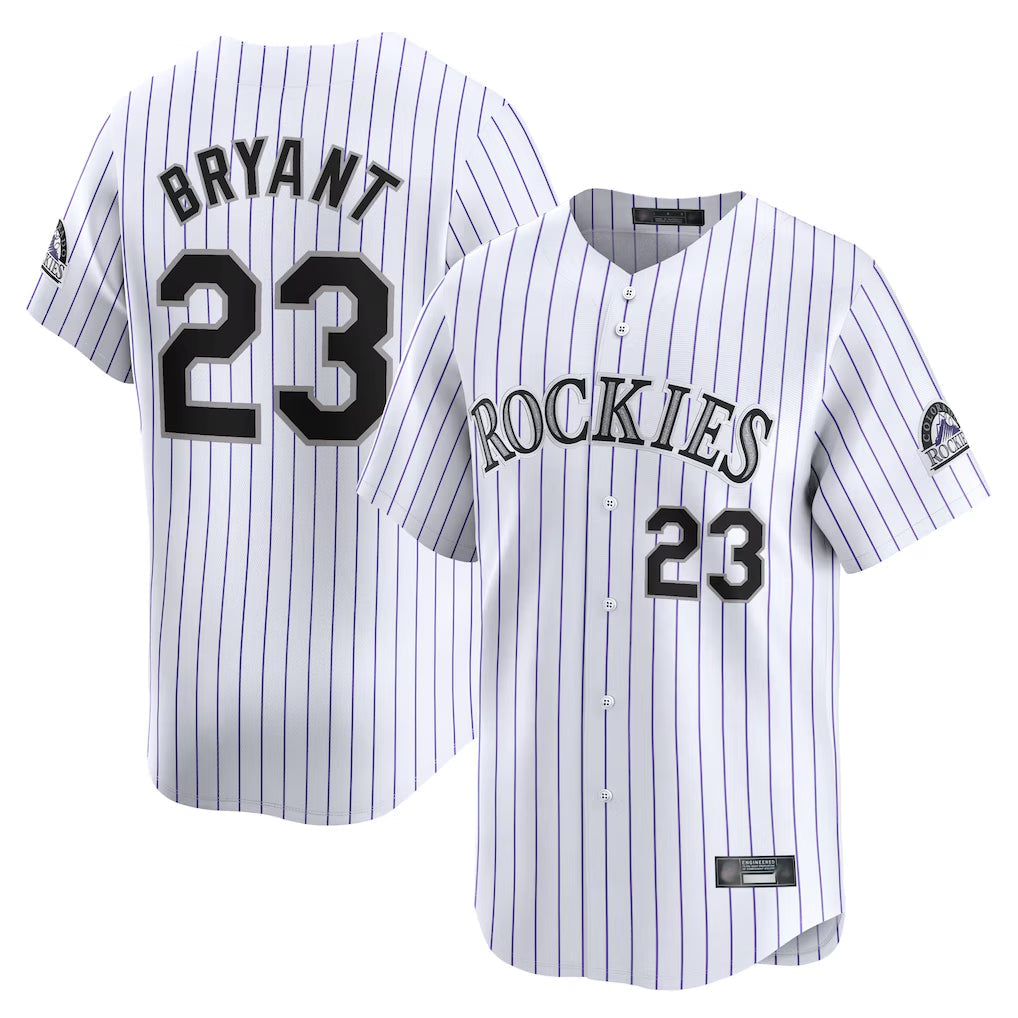 Silnrao  C.Rockies #23 Kris Bryant Player White Limited Home Stitched Jerseys