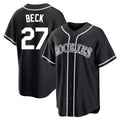 Silnrao  C.Rockies #27 Jordan Beck Player Black Fashion Out Home Game Stitched Jerseys