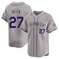 Silnrao  C.Rockies #27 Jordan Beck Player Gray Limited Home Stitched Jerseys