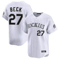 Silnrao  C.Rockies #27 Jordan Beck Player White Limited Home Stitched Jerseys