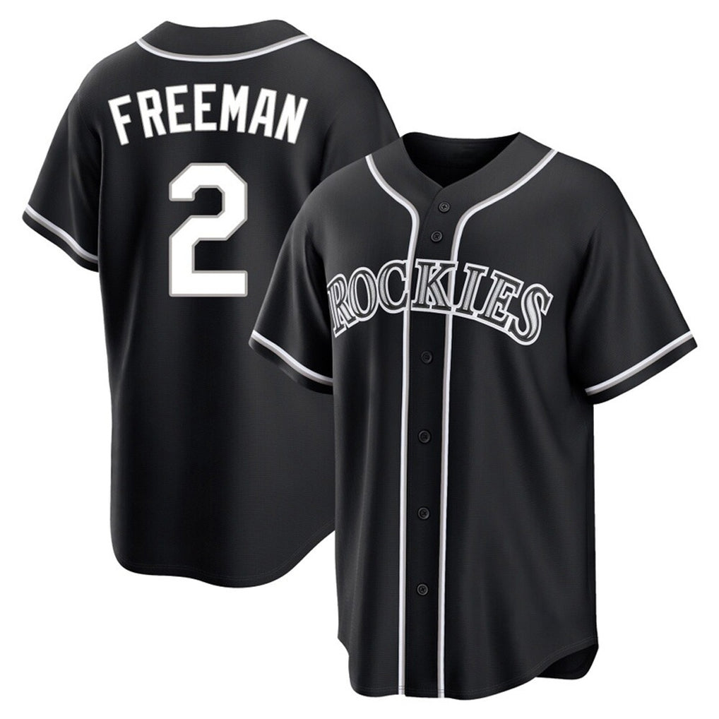 Silnrao C.Rockies #2 Tyler Freeman Player Black Fashion Out Home Game Stitched Jerseys