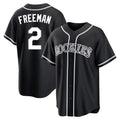 Silnrao C.Rockies #2 Tyler Freeman Player Black Fashion Out Home Game Stitched Jerseys