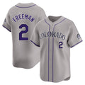 Silnrao C.Rockies #2 Tyler Freeman Player Gray Limited Home Stitched Jerseys