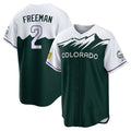 Silnrao  C.Rockies #2 Tyler Freeman Player Green City Connect Home Game Stitched Jerseys