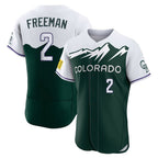 Silnrao  C.Rockies #2 Tyler Freeman Player Green City Connect Limited Elite Home Stitched Jerseys