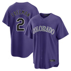 Silnrao C.Rockies #2 Tyler Freeman Player Purple Game Home Stitched Jerseys