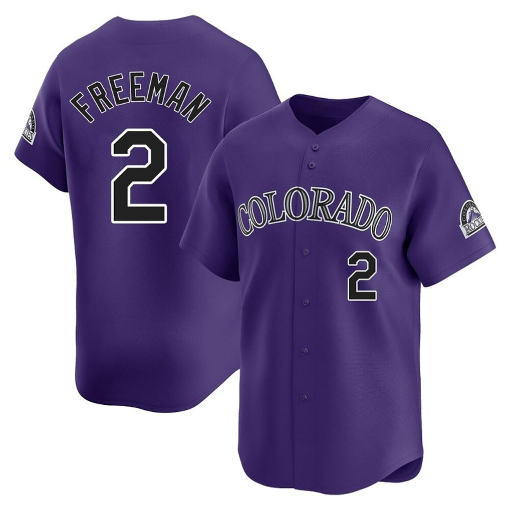 Silnrao C.Rockies #2 Tyler Freeman Player Purple Limited Home Stitched Jerseys
