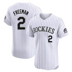 Silnrao C.Rockies #2 Tyler Freeman Player White Limited Elite Home Stitched Jerseys
