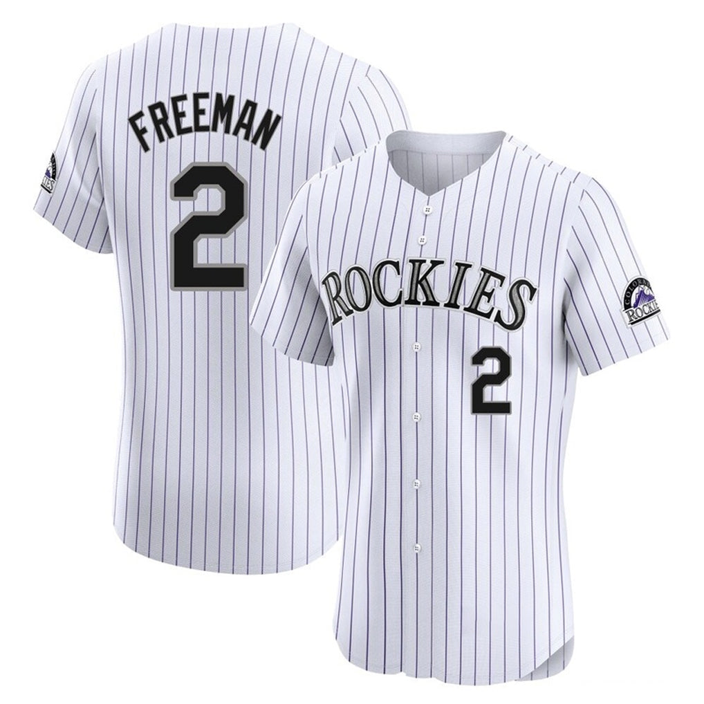 Silnrao C.Rockies #2 Tyler Freeman Player White Limited Elite Home Stitched Jerseys
