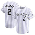 Silnrao  C.Rockies #2 Tyler Freeman Player White Limited Home Stitched Jerseys