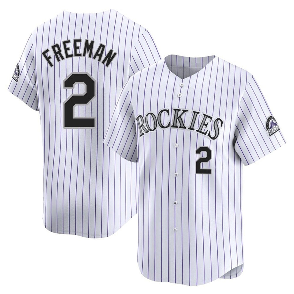 Silnrao  C.Rockies #2 Tyler Freeman Player White Limited Home Stitched Jerseys