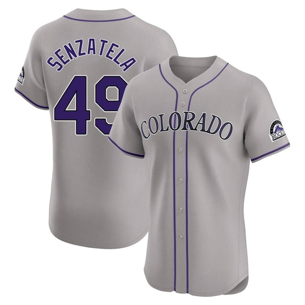 Silnrao  C.Rockies #49 Antonio Senzatela Player Gray Limited Elite Home Stitched Jerseys